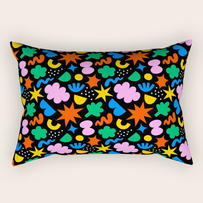 Colorful abstract organic shape art pattern Rectangular Pillow Gallery Image 2