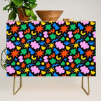 Colorful abstract organic shape art pattern Credenza Gallery Image 1