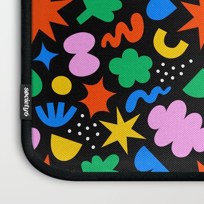 Colorful abstract organic shape art pattern Laptop Sleeve Gallery Image 3