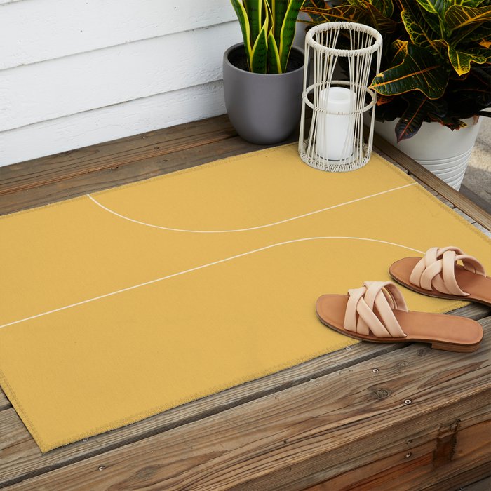 Modern Minimal Line Abstract VI Outdoor Rug Gallery Image 2