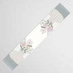 Wildflower bouquet in vase illustration - beige muted pink and dusty green flowers Table Runner Gallery Image 3