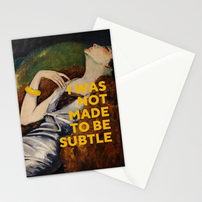 I Was Not Made to Be Subtle, Feminist Stationery Card Gallery Image 2