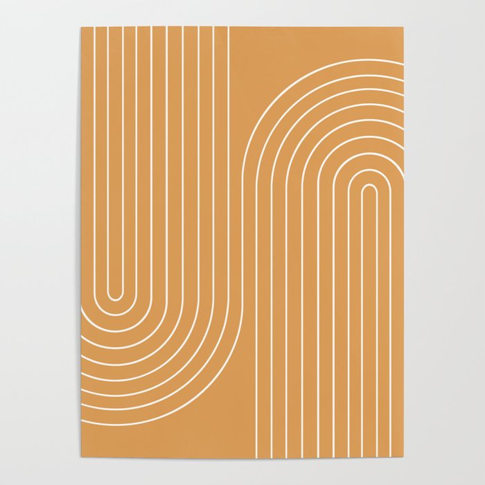 Minimal Line Curvature XII Orange Mid Century Modern Arch Abstract Poster Gallery Image 4