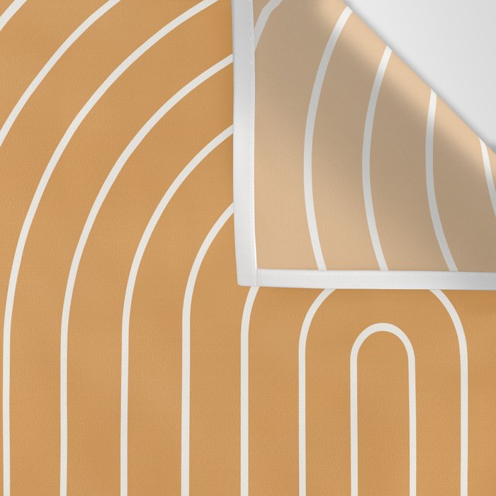 Minimal Line Curvature XII Orange Mid Century Modern Arch Abstract Wall Tapestry Gallery Image 3