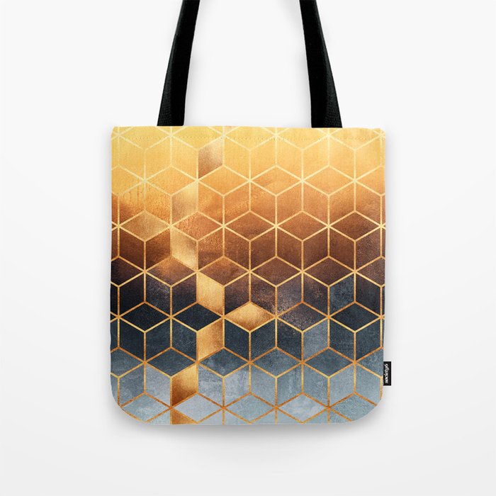 Golden Gradient Cubes Tote Bag Gallery Image 1