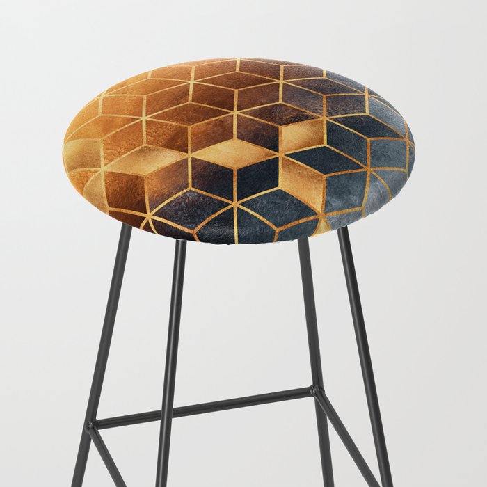 Golden Gradient Cubes Stool Gallery Image 2