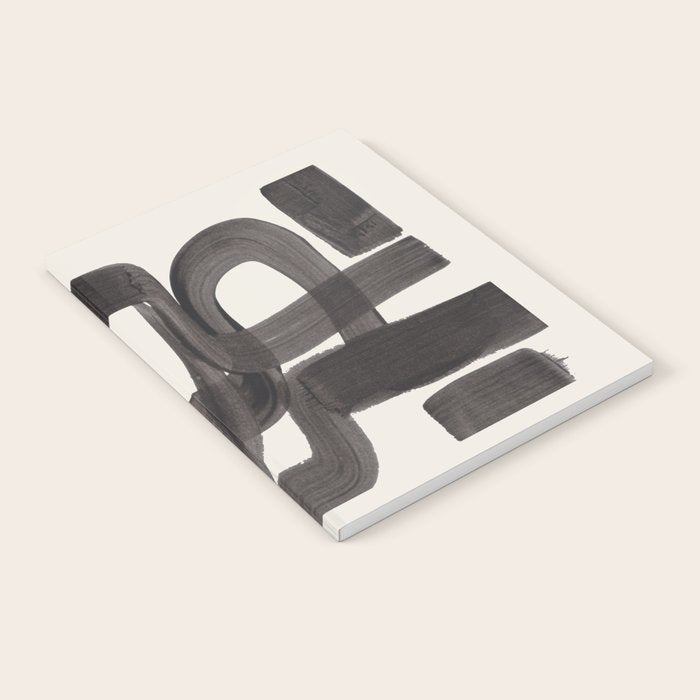 Black Ink Paint Brush Strokes Wiggles Mid Century Modern Notebook Gallery Image 2