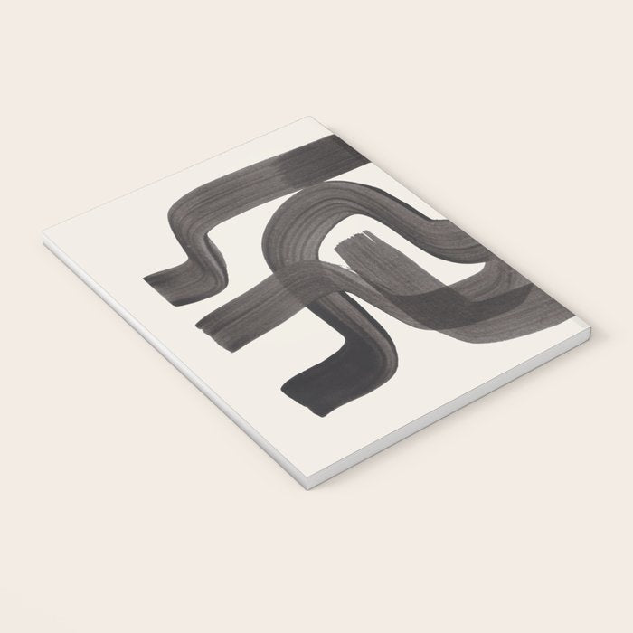 Black Ink Paint Brush Strokes Wiggles Mid Century Modern Notebook Gallery Image 3