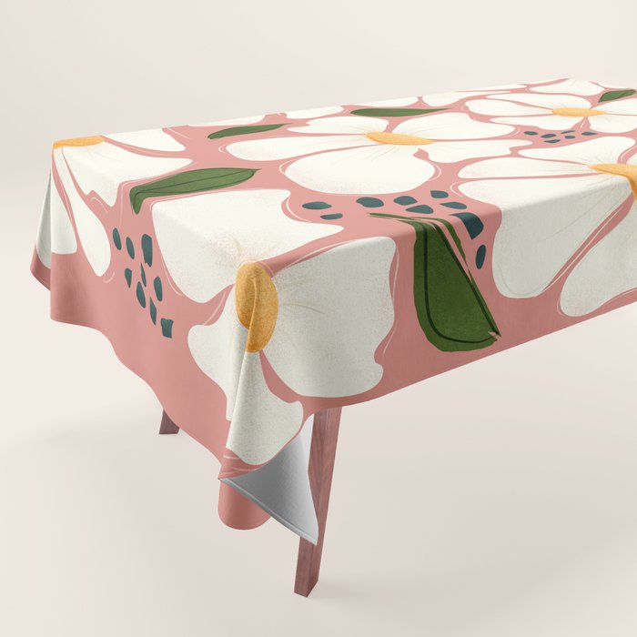 White Daisies On Pink Tablecloth Gallery Image 1