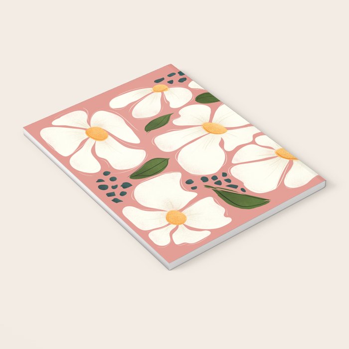 White Daisies On Pink Notebook Gallery Image 3