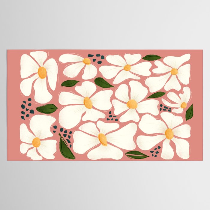 White Daisies On Pink Tablecloth Gallery Image 2