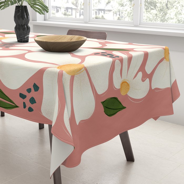 White Daisies On Pink Tablecloth Gallery Image 3