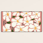 White Daisies On Pink Desk Mat Gallery Image 3