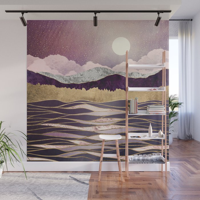 Lunar Waves Wall Mural Gallery Image 1