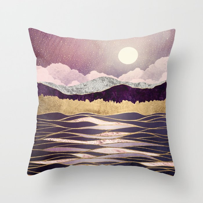 Lunar Waves Throw Pillow Gallery Image 6