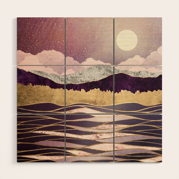 Lunar Waves Wood Wall Art Gallery Image 1