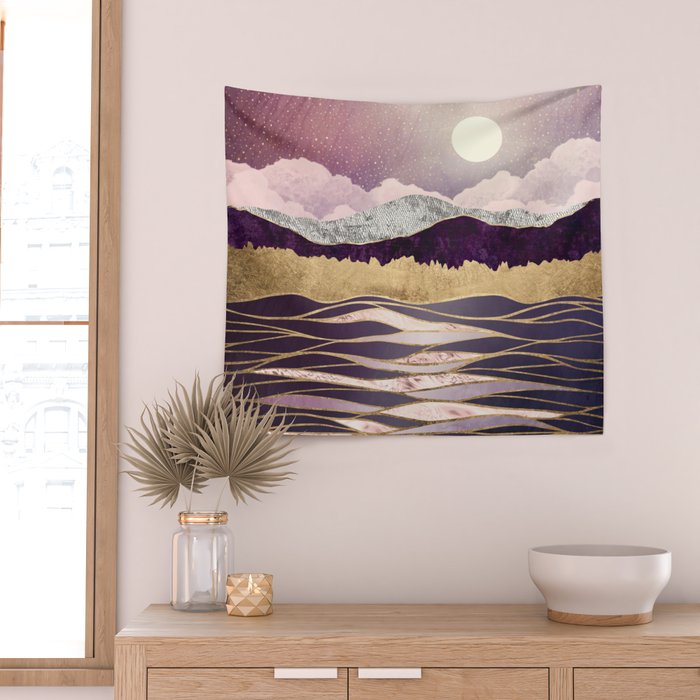 Lunar Waves Wall Tapestry Gallery Image 2