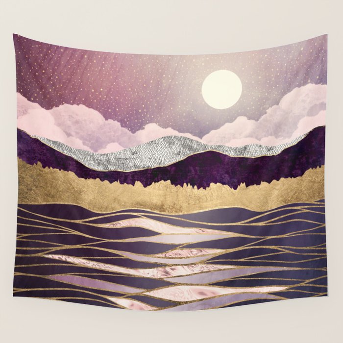 Lunar Waves Wall Tapestry Gallery Image 1