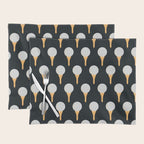 Golf Ball & Tee Pattern (Black) Placemat Gallery Image 1