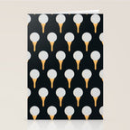 Golf Ball & Tee Pattern (Black) Stationery Card Gallery Image 2