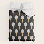 Golf Ball & Tee Pattern (Black) Comforter Gallery Image 6