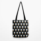 Golf Ball & Tee Pattern (Black) Tote Bag Gallery Image 2
