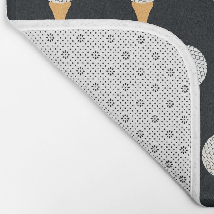 Golf Ball & Tee Pattern (Black) Bath Mat Gallery Image 2