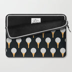 Golf Ball & Tee Pattern (Black) Laptop Sleeve Gallery Image 2