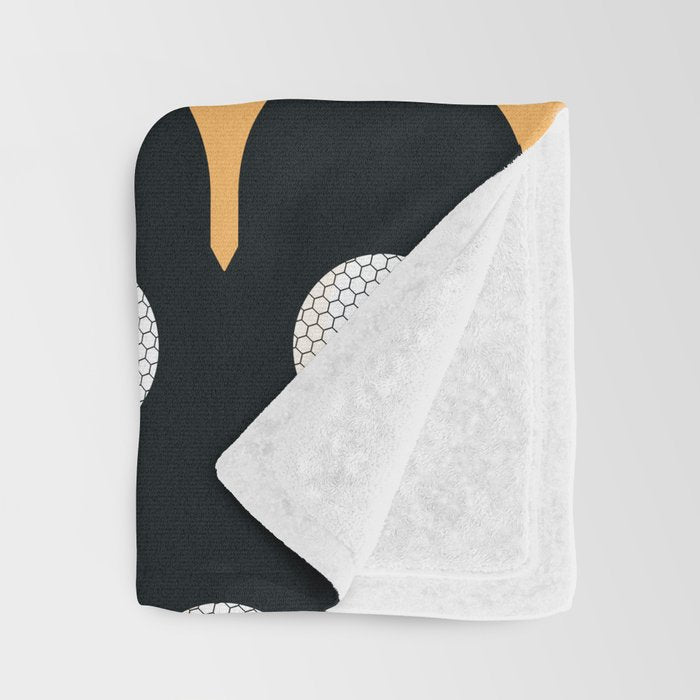 Golf Ball & Tee Pattern (Black) Throw Blanket Gallery Image 3