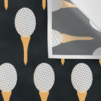 Golf Ball & Tee Pattern (Black) Wall Tapestry Gallery Image 3