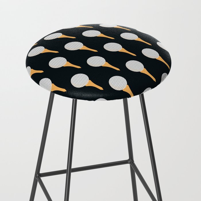 Golf Ball & Tee Pattern (Black) Stool Gallery Image 2