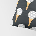 Golf Ball & Tee Pattern (Black) Pillow Sham Gallery Image 4