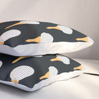 Golf Ball & Tee Pattern (Black) Pillow Sham Gallery Image 3