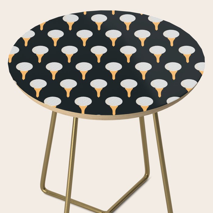 Golf Ball & Tee Pattern (Black) Side Table Gallery Image 2