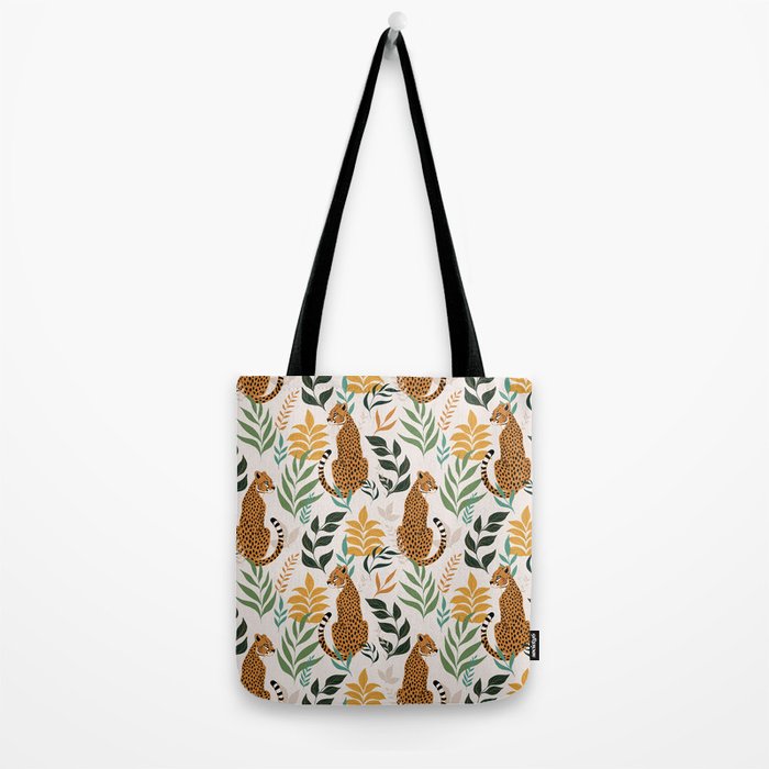 Spring Cheetah Pattern I - Green and Yellow Tote Bag Gallery Image 2