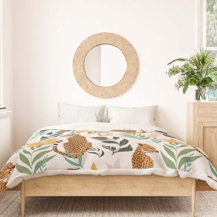 Spring Cheetah Pattern I - Green and Yellow Duvet Cover Gallery Image 3