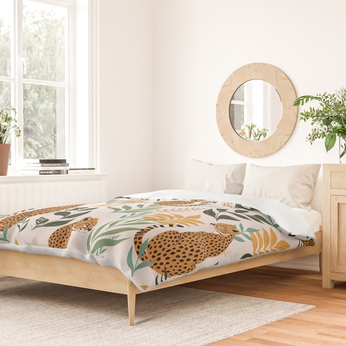 Spring Cheetah Pattern I - Green and Yellow Duvet Cover Gallery Image 2