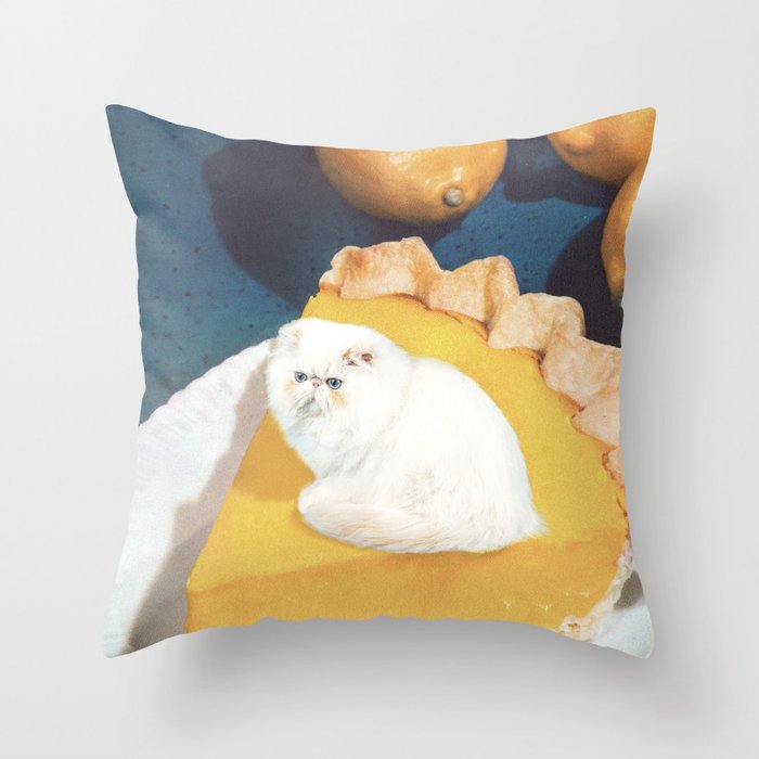 Lemon Meow Pie - Cat Meringue Throw Pillow Gallery Image 6
