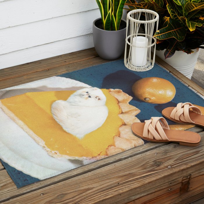 Lemon Meow Pie - Cat Meringue Outdoor Rug Gallery Image 2