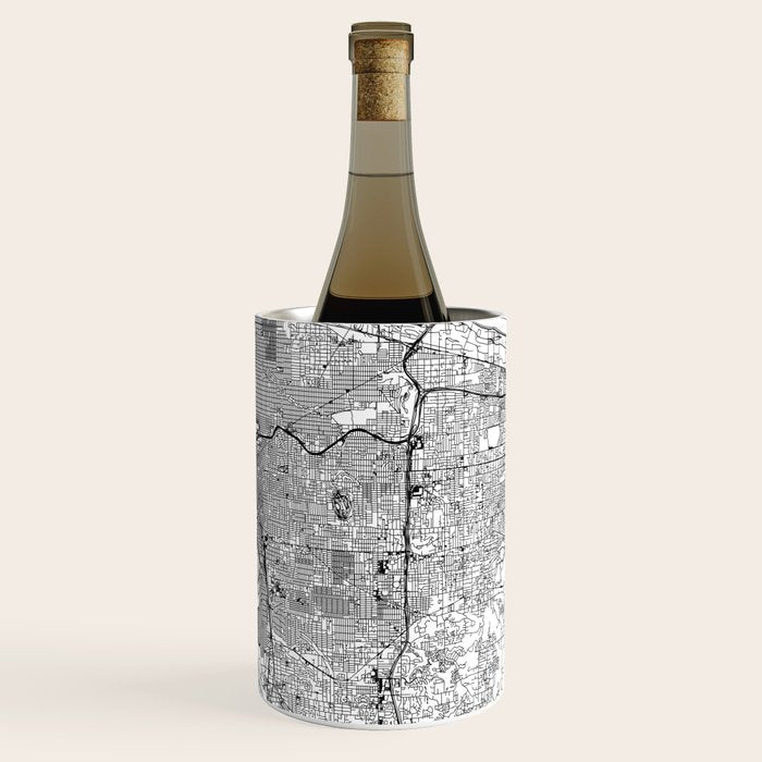 Portland White Map Wine Chiller Gallery Image 3