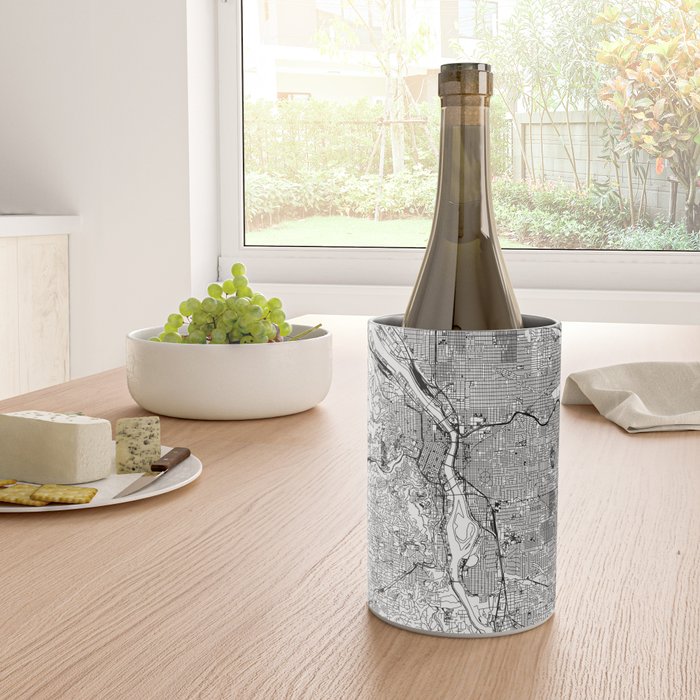Portland White Map Wine Chiller Gallery Image 4