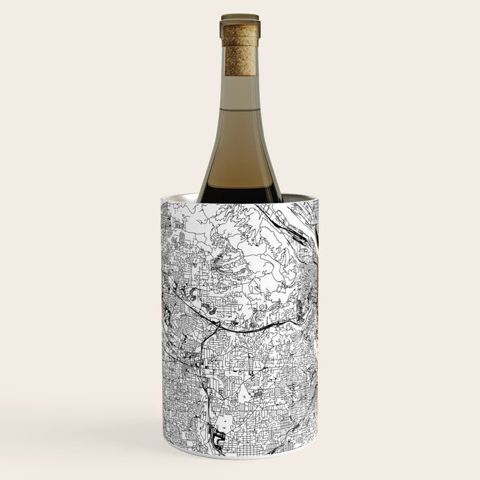 Portland White Map Wine Chiller Gallery Image 2
