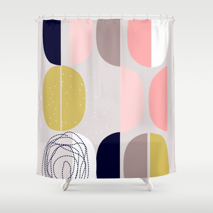 Scandinavian abstract Shower Curtain Gallery Image 1