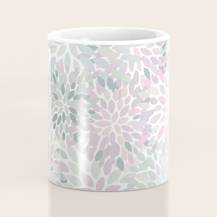 Festive, Floral Prints, Pink and Green, Modern Print Art Coffee Mug Gallery Image 4