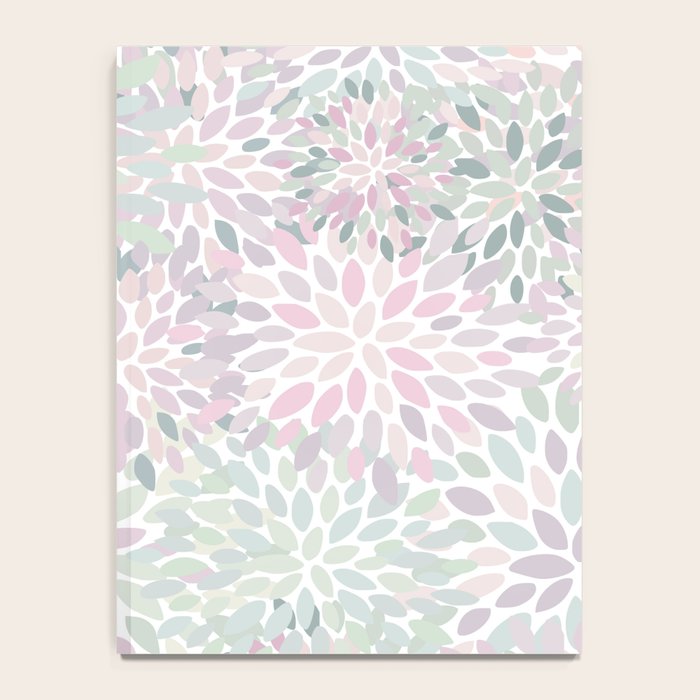 Festive, Floral Prints, Pink and Green, Modern Print Art Notebook Gallery Image 4