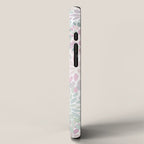 Festive, Floral Prints, Pink and Green, Modern Print Art iPhone Case Gallery Image 2
