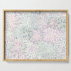 Festive, Floral Prints, Pink and Green, Modern Print Art Serving Tray Gallery Image 1