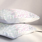 Festive, Floral Prints, Pink and Green, Modern Print Art Pillow Sham Gallery Image 3