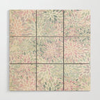 Festive, Floral Prints, Pink and Green, Modern Print Art Wood Wall Art Gallery Image 1