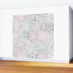 Festive, Floral Prints, Pink and Green, Modern Print Art Wall Mural Gallery Image 2